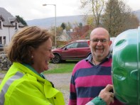 Pat Menzies (First Responders Team) and Graham Liney (Hall Committee) with the Defibrillator